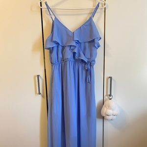Blue Ruffle Maxi Dress SIZE S